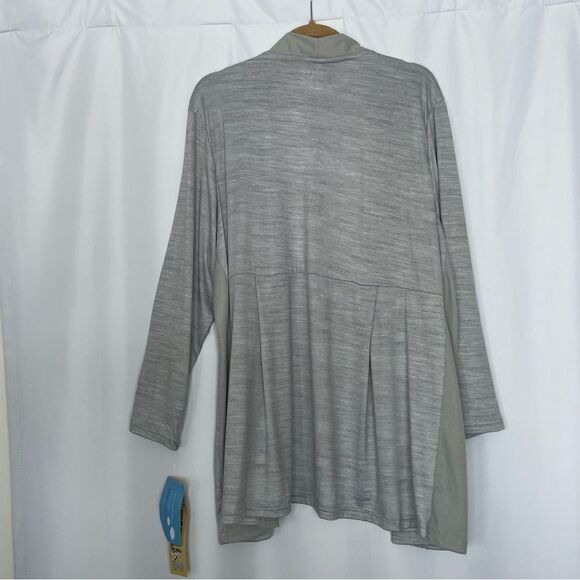 MUK LUK super soft butter knit lightweight long open gray cardigan size P2X - Picture 2 of 6
